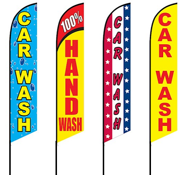 thumbnail image 2 of Car Wash (Red) Flag – 3x5 Feet Polyester – Horizontal With Grommets – On Sale 2 of 6