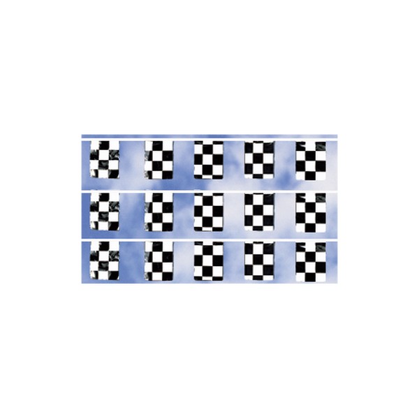 30 ft checkered rectangle pennant string with 9 x 12 inch flags