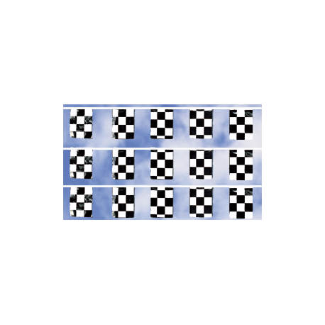 50 ft checkered rectangle pennant string with 9 x 12 inch flags
