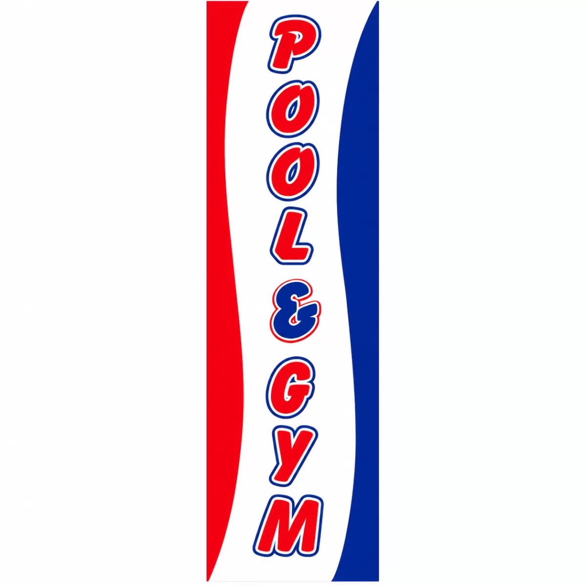 Pool & Gym Drape Flag with four side grommets for vertical pole mounting