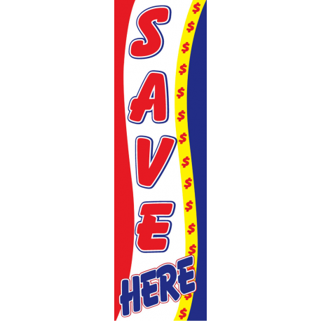 Save Here Drape Flag