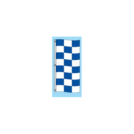Blue and White Checkered Drape Flag