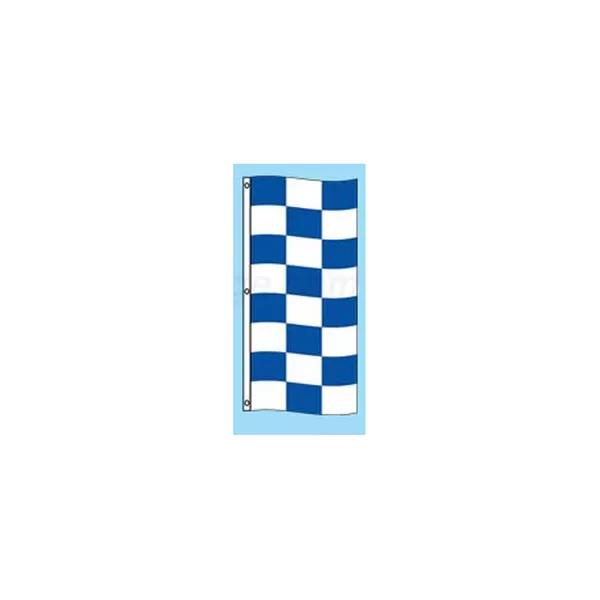 Blue and White Checkered Drape Flag design