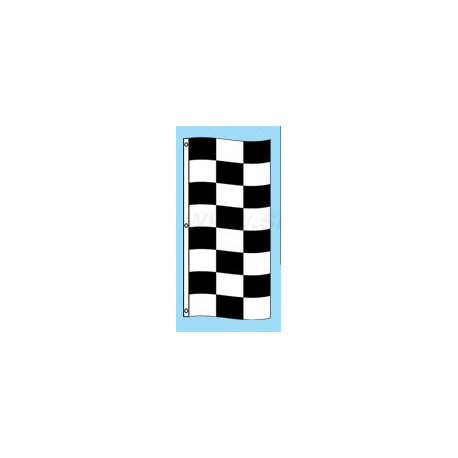 Black and White Checkered Drape Flag