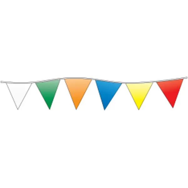100 ft red, white & blue triangle pennant string with 12 x 18 inch flags