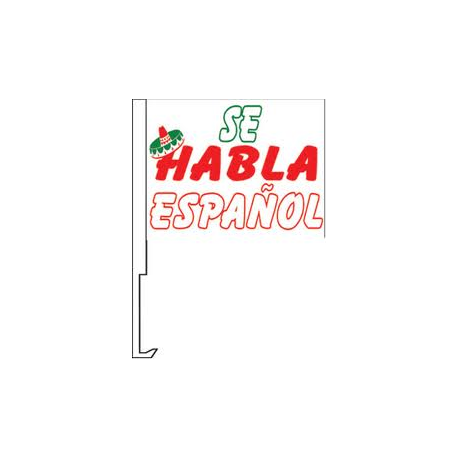 Se Habla Espanol Clip-On Car Flag. Qty 6