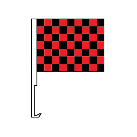Black And Red Clip-On Car Flag. Qty 6