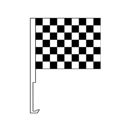 Black And White Clip-On Car Flag. Qty 6