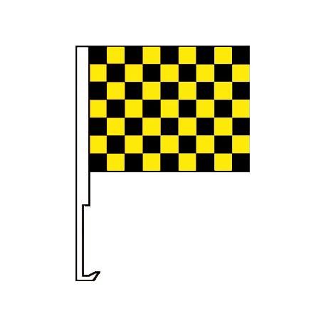Black And Yellow Clip-On Car Flag. Qty 6