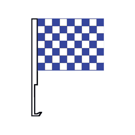 White And Blue Clip-On Car Flag. Qty 6
