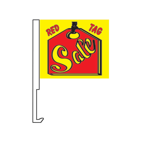 Red Tag Sale Clip-On Car Flag. Qty 6