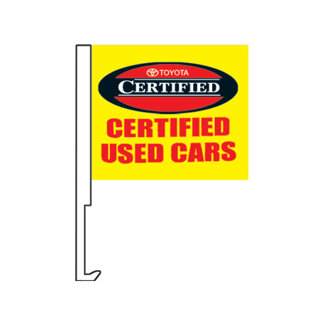 Toyota Certified Used Cars Clip-On Car Flag. Qty 6