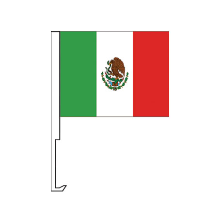 Mexico Clip-On Car Flag. Qty 6