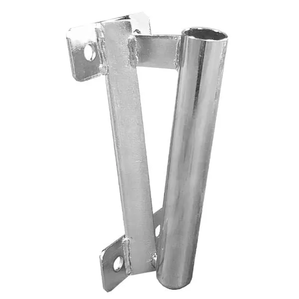 Angled wall mount bracket for a feather flagpole