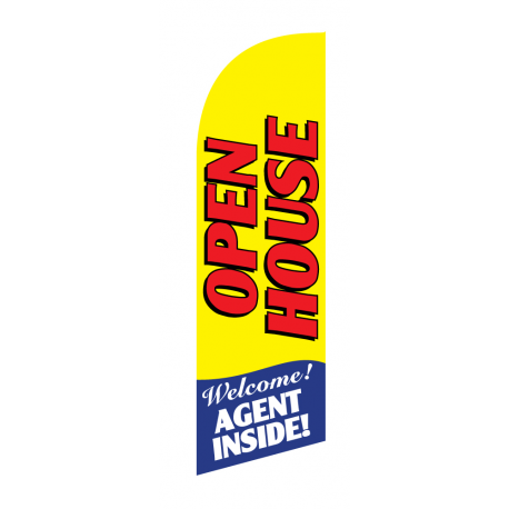 Open House Flag Kit Yellow Large-print With Pole And Spike Sre-9002