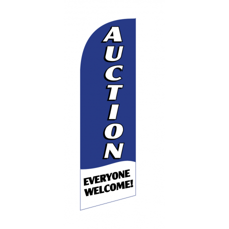 Auction Flag Kit Blue With Pole And Spike