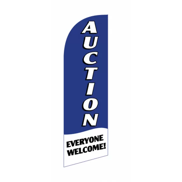 Blue Auction 6 ft feather flag