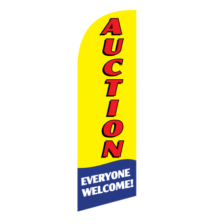 Auction Flag Kit Yellow With Pole And Spike