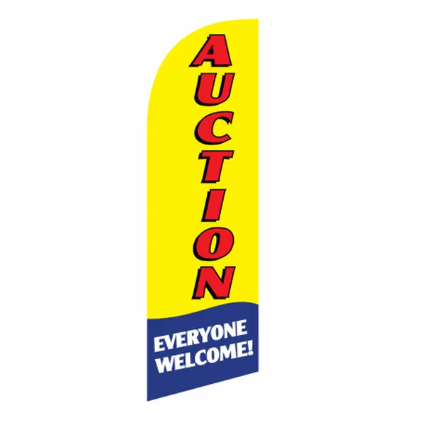 Yellow Auction 6 ft feather flag