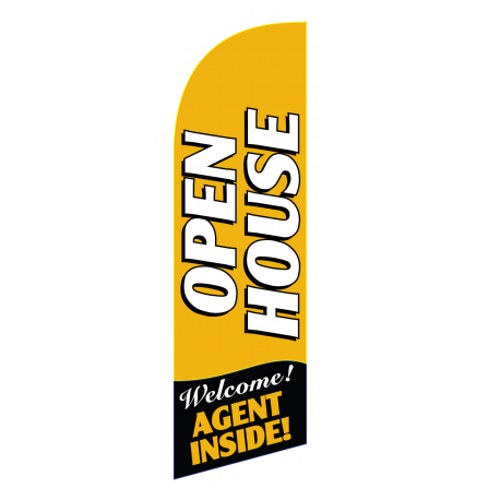 Open House Flag Kit Gold Large-print With Pole And Spike Sre-9037