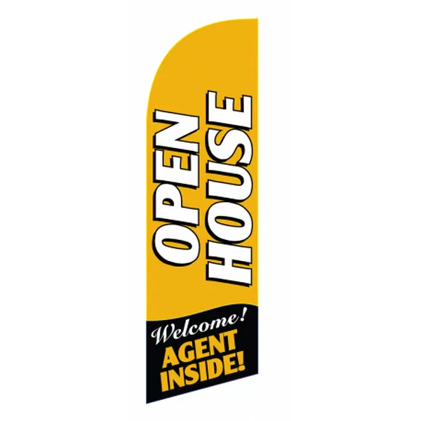 Gold Open House large-print 6 ft feather flag