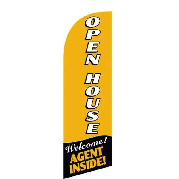 Gold Open House 6 ft feather flag