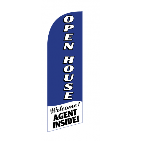 Open House Flag Kit Blue With Pole And Spike Sre-9003