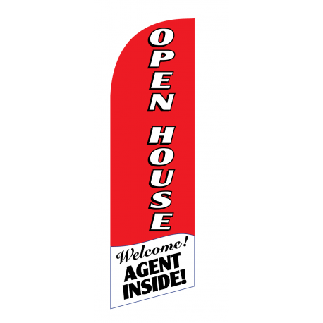 Open House Flag Kit Red With Pole And Spike Sre-9004