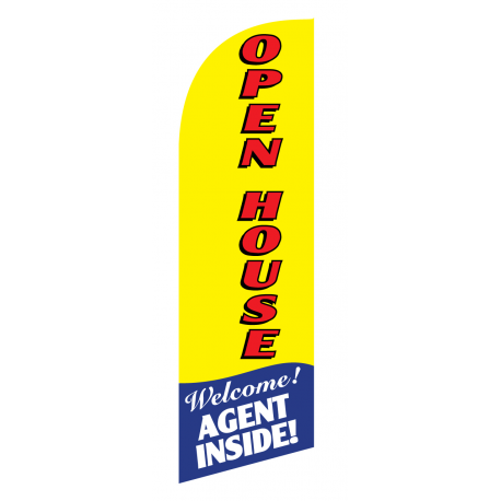 Open House Flag Kit Yellow With Pole And Spike Sre-9005