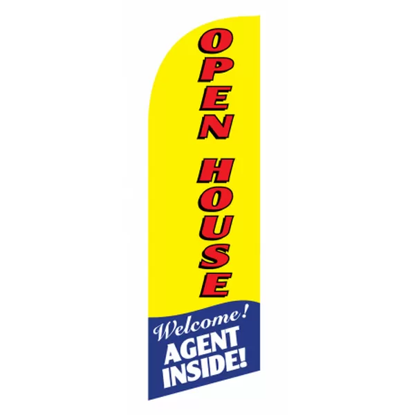 Yellow Open House 6 ft feather flag