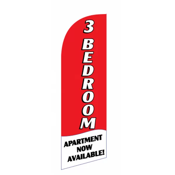 Red 3 Bedroom 6 ft feather flag