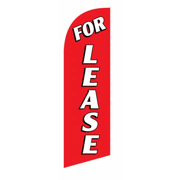 Red For Lease 6 ft feather flag