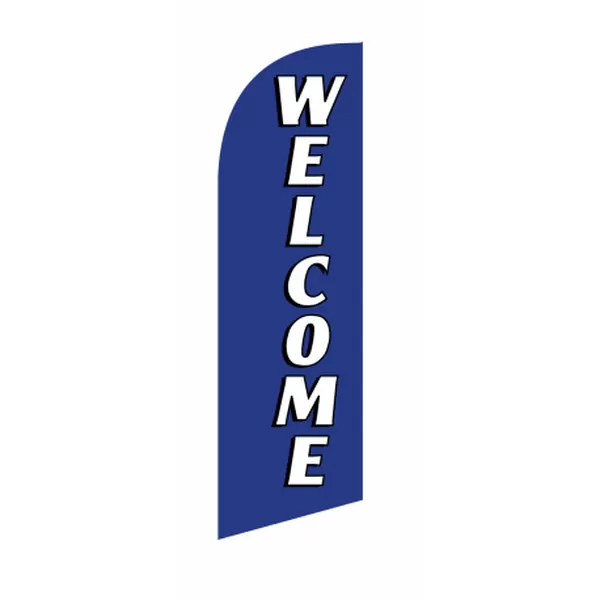 Blue Welcome 6 ft feather flag