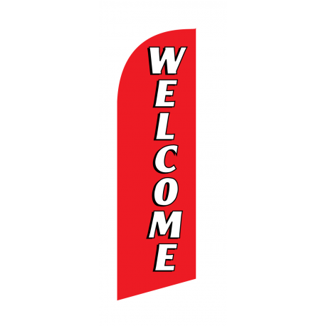 Welcome Flag Kit Red With Pole And Spike Sre-9022