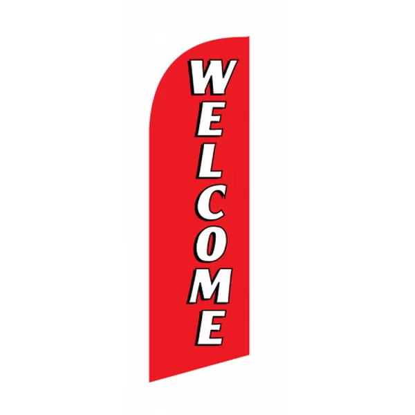 Red Welcome 6 ft feather flag