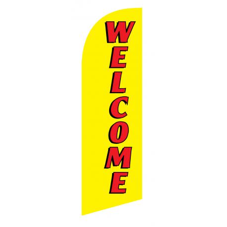 Welcome Flag Kit Yellow With Pole And Spike Sre-9023