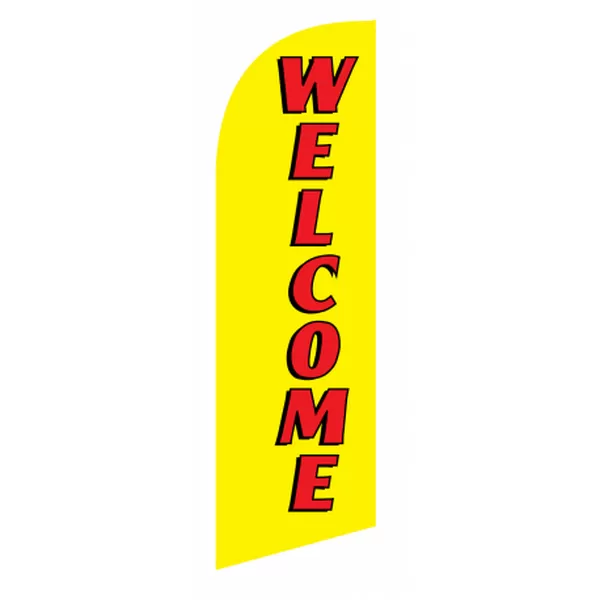 Yellow Welcome 6 ft feather flag