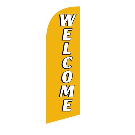 Welcome Flag Kit Gold With Pole And Spike Sre-9038
