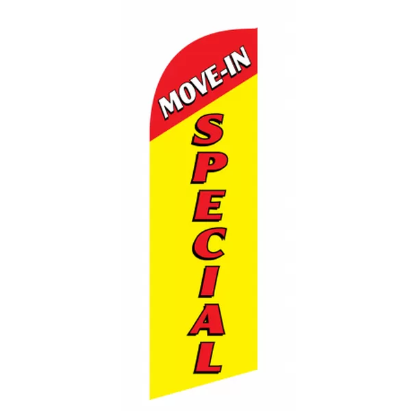 Yellow Move In Special 6 ft feather flag