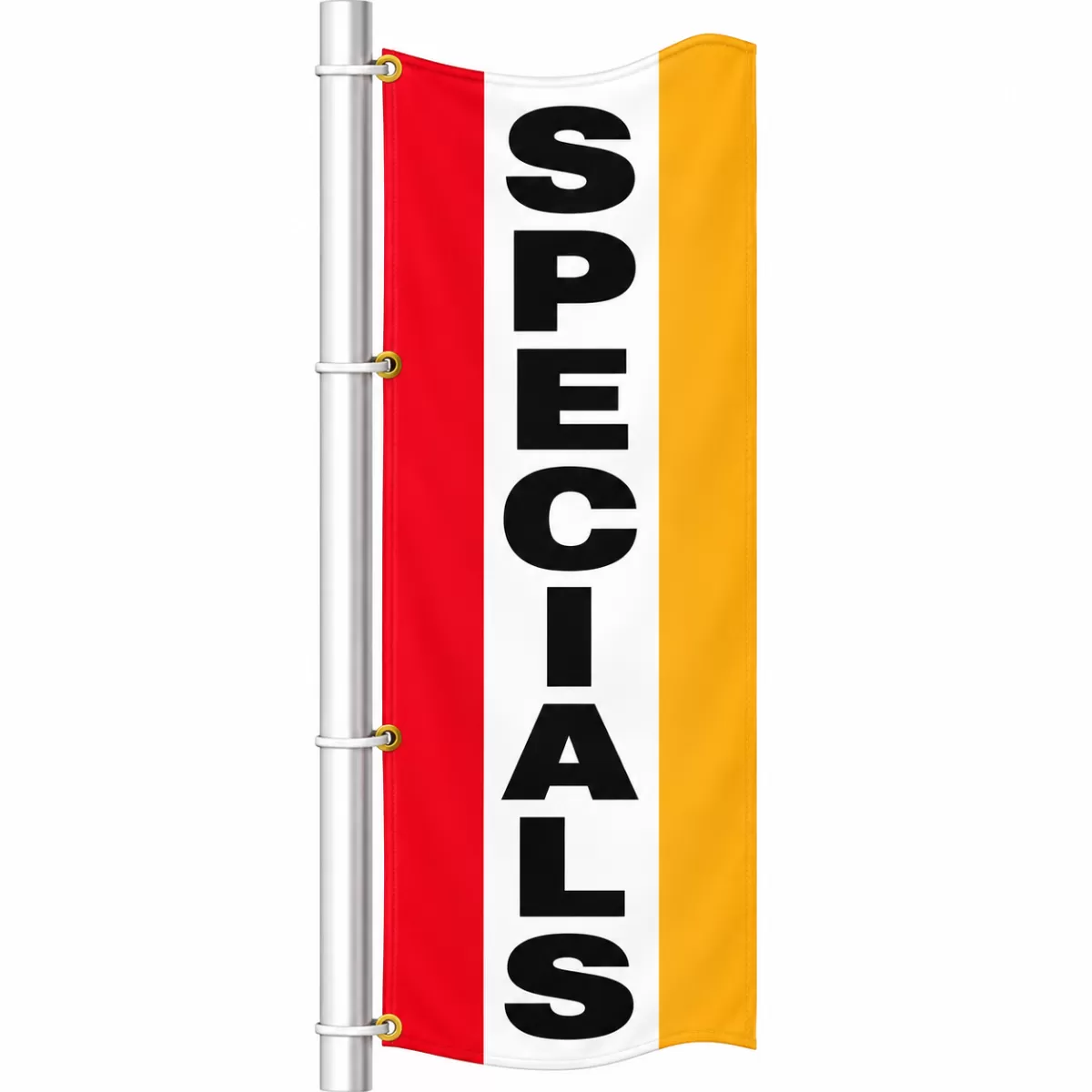 Style SP Specials drape flag in red white and Spanish yellow