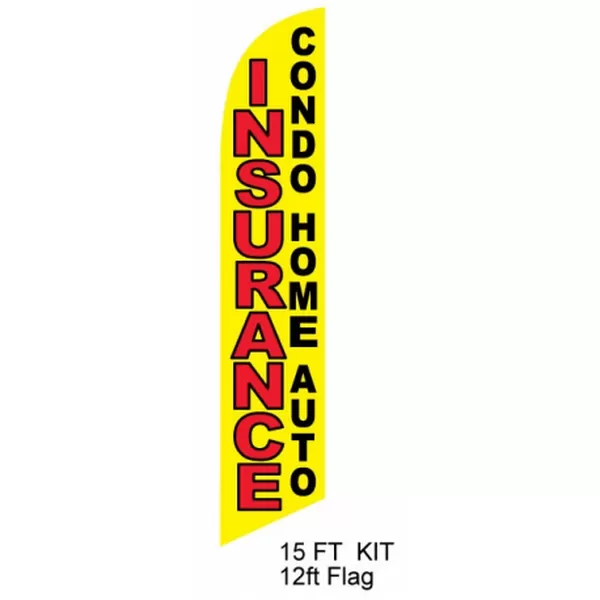 HIG Insurance Custom Single-Sided Feather Flag Kit with the pictured flag design