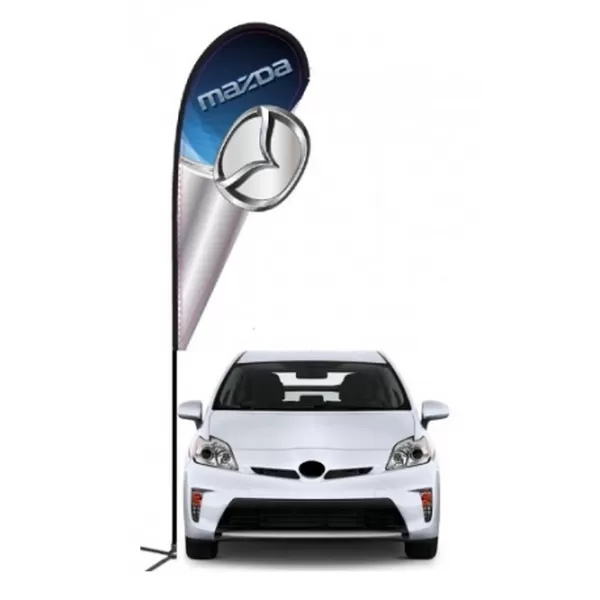Mazda double-sided 3D teardrop flag design