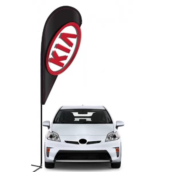 KIA double-sided 3D teardrop flag design