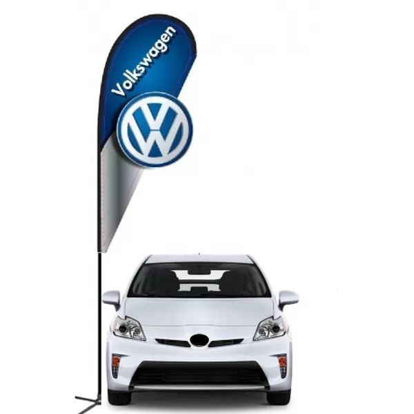 Volkswagen double-sided 3D teardrop flag design