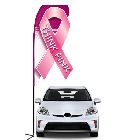 Think Pink 3D Double-sided Teardrop Flag Kit #969