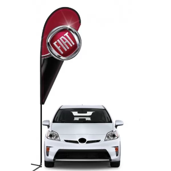 Fiat double-sided 3D teardrop flag design