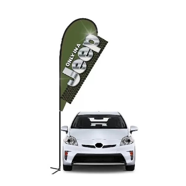 Jeep double-sided 3D teardrop flag design