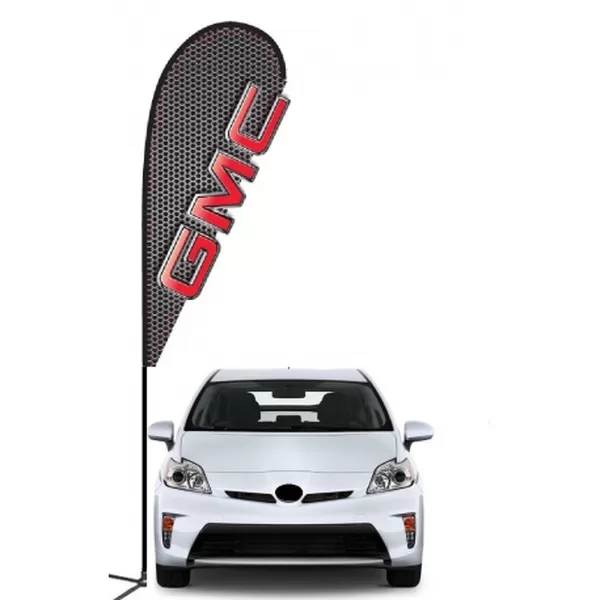 GMC double-sided 3D teardrop flag design