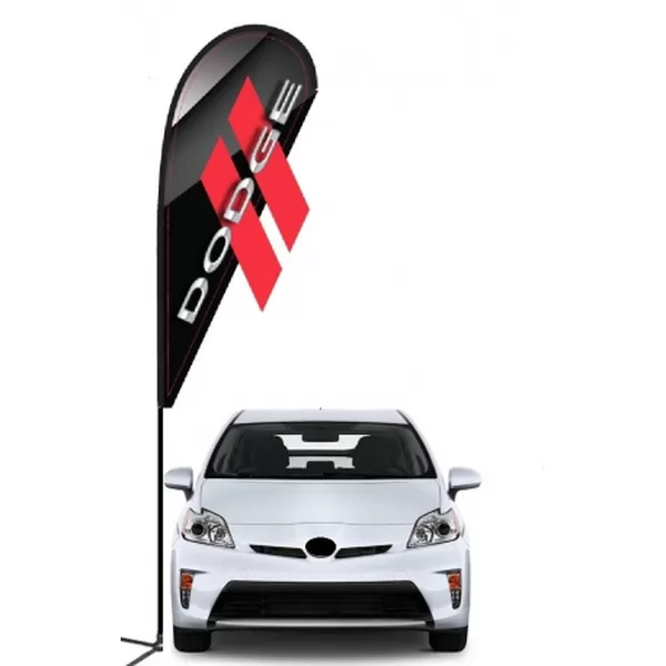 Dodge double-sided 3D teardrop flag design