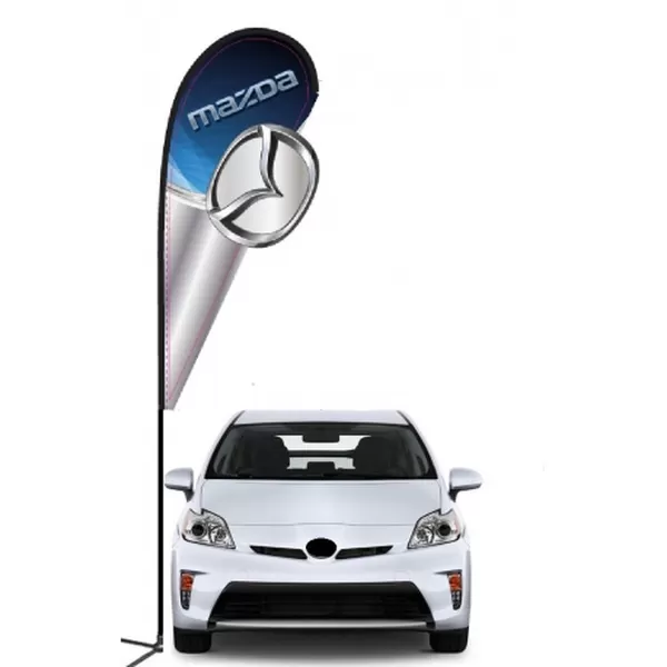 Mazda double-sided 3D teardrop flag design